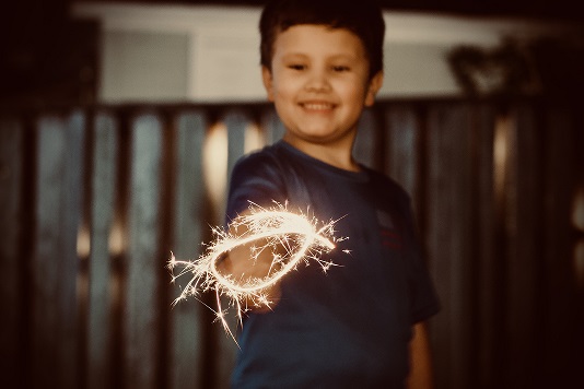 Child with sparkler